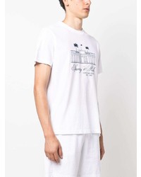 Мужская белая футболка с круглым вырезом с принтом от Sporty & Rich