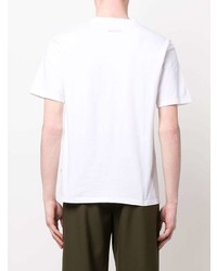 Мужская белая футболка с круглым вырезом с принтом от Wood Wood