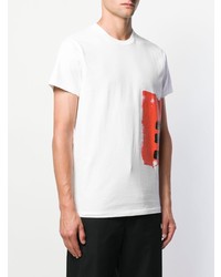 Мужская белая футболка с круглым вырезом с принтом от Helmut Lang