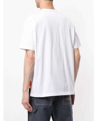 Мужская белая футболка с круглым вырезом с принтом от Junya Watanabe