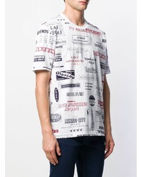Мужская белая футболка с круглым вырезом с принтом от Love Moschino