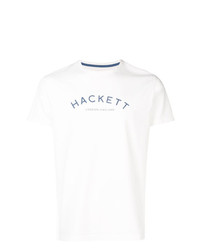 Мужская белая футболка с круглым вырезом с принтом от Hackett