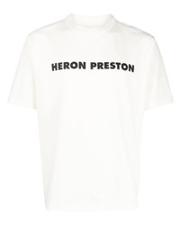 Мужская белая футболка с круглым вырезом с принтом от Heron Preston