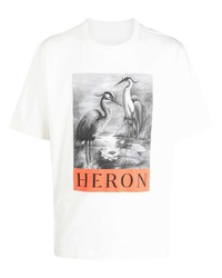 Мужская белая футболка с круглым вырезом с принтом от Heron Preston