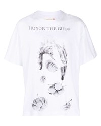Мужская белая футболка с круглым вырезом с принтом от HONOR THE GIFT