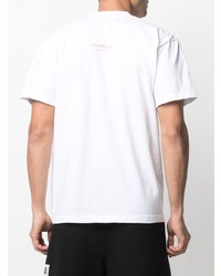 Мужская белая футболка с круглым вырезом с принтом от DOMREBEL