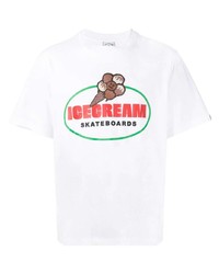 Мужская белая футболка с круглым вырезом с принтом от Icecream