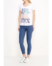 Женская белая футболка с круглым вырезом с принтом от Icepeak