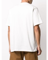Мужская белая футболка с круглым вырезом с принтом от Sunnei