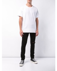 Мужская белая футболка с круглым вырезом с принтом от RtA