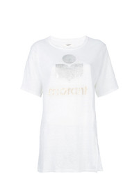 Женская белая футболка с круглым вырезом с принтом от Isabel Marant Etoile