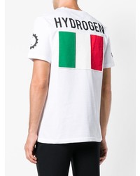 Мужская белая футболка с круглым вырезом с принтом от Hydrogen