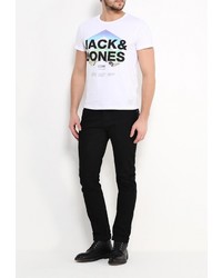 Мужская белая футболка с круглым вырезом с принтом от Jack &amp; Jones