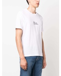 Мужская белая футболка с круглым вырезом с принтом от Jacob Cohen
