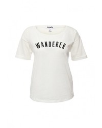 Женская белая футболка с круглым вырезом с принтом от Jennyfer