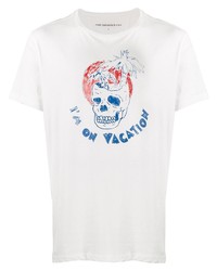 Мужская белая футболка с круглым вырезом с принтом от John Varvatos Star USA