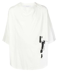 Мужская белая футболка с круглым вырезом с принтом от Julius
