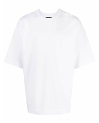Мужская белая футболка с круглым вырезом с принтом от Juun.J