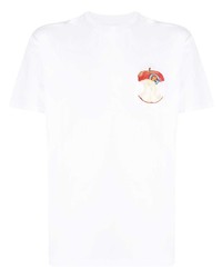 Мужская белая футболка с круглым вырезом с принтом от JW Anderson