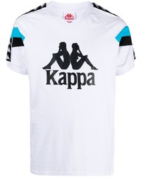 Мужская белая футболка с круглым вырезом с принтом от Kappa