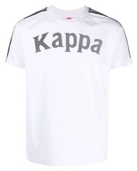 Мужская белая футболка с круглым вырезом с принтом от Kappa