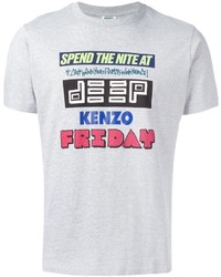 Мужская белая футболка с круглым вырезом с принтом от Kenzo
