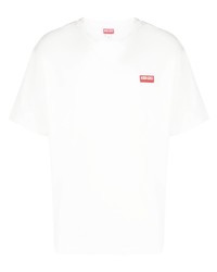Мужская белая футболка с круглым вырезом с принтом от Kenzo