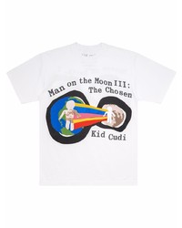 Мужская белая футболка с круглым вырезом с принтом от Kid Cudi