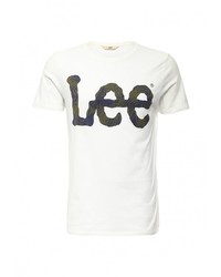 Мужская белая футболка с круглым вырезом с принтом от Lee
