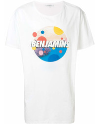 Мужская белая футболка с круглым вырезом с принтом от Les Benjamins