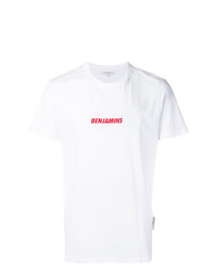 Мужская белая футболка с круглым вырезом с принтом от Les Benjamins