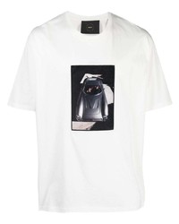 Мужская белая футболка с круглым вырезом с принтом от Limitato