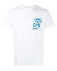 Мужская белая футболка с круглым вырезом с принтом от Loewe