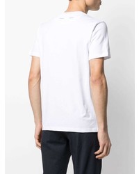 Мужская белая футболка с круглым вырезом с принтом от Lamborghini