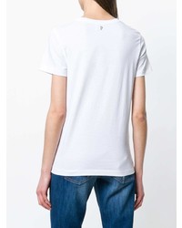 Женская белая футболка с круглым вырезом с принтом от Dondup