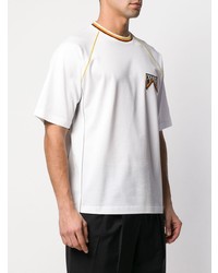 Мужская белая футболка с круглым вырезом с принтом от Prada