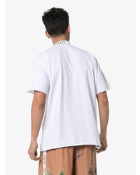 Мужская белая футболка с круглым вырезом с принтом от DUOltd