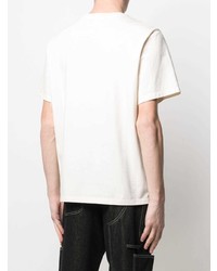 Мужская белая футболка с круглым вырезом с принтом от MCM