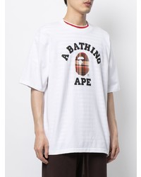 Мужская белая футболка с круглым вырезом с принтом от A Bathing Ape