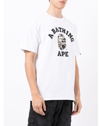 Мужская белая футболка с круглым вырезом с принтом от A Bathing Ape