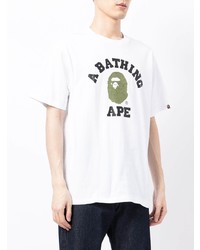 Мужская белая футболка с круглым вырезом с принтом от A Bathing Ape