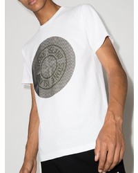 Мужская белая футболка с круглым вырезом с принтом от Stone Island