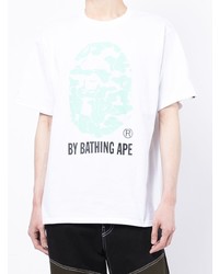 Мужская белая футболка с круглым вырезом с принтом от A Bathing Ape