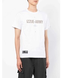 Мужская белая футболка с круглым вырезом с принтом от Izzue