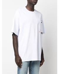 Мужская белая футболка с круглым вырезом с принтом от Incotex