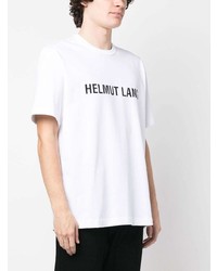 Мужская белая футболка с круглым вырезом с принтом от Helmut Lang