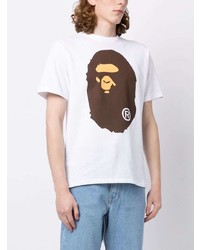 Мужская белая футболка с круглым вырезом с принтом от A Bathing Ape