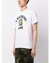 Мужская белая футболка с круглым вырезом с принтом от A Bathing Ape