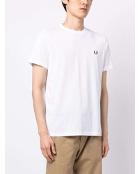 Мужская белая футболка с круглым вырезом с принтом от Fred Perry