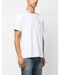 Мужская белая футболка с круглым вырезом с принтом от Moorer